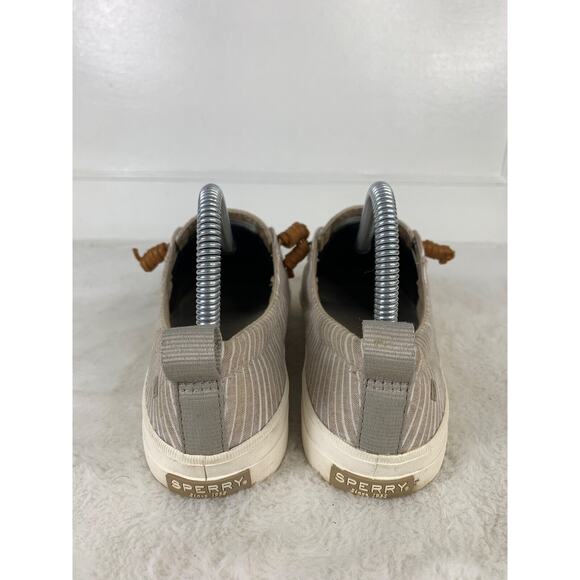 Sperry Womens Striped Canvas Sneakers Brown & White Size 6.5 - Picture 3 of 9